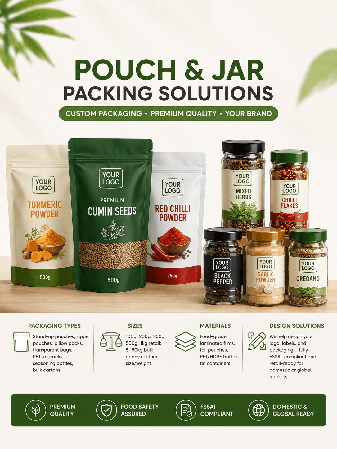 Private label spice manufacturer - custom packaging pouch solutions by Zest n Zing Foods